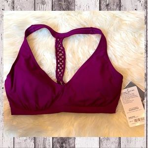 athleta macrame tback bra bikini exotic fuchsia